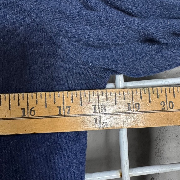 Banana Republic Navy Ruffle Front Wool Blend Cardigan Size L Preppy feminine - Picture 5 of 7